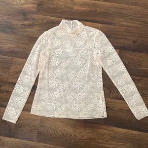 Chelsea 28 - cream lace mock neck top